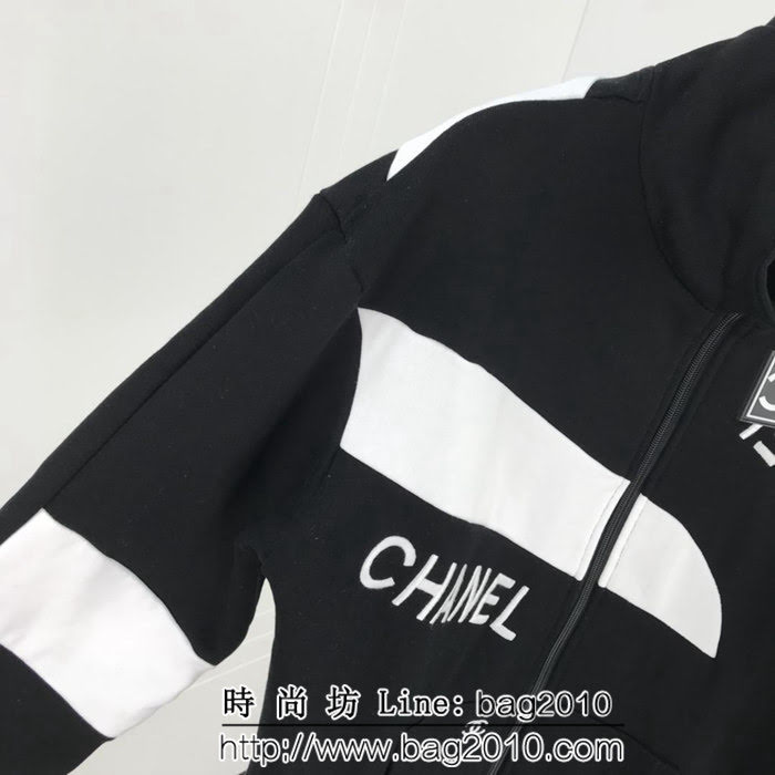 CHANEL香奈兒 最新款 vintage中古 黑白撞色拼接 拉鏈外套 情侶款 ydi1320